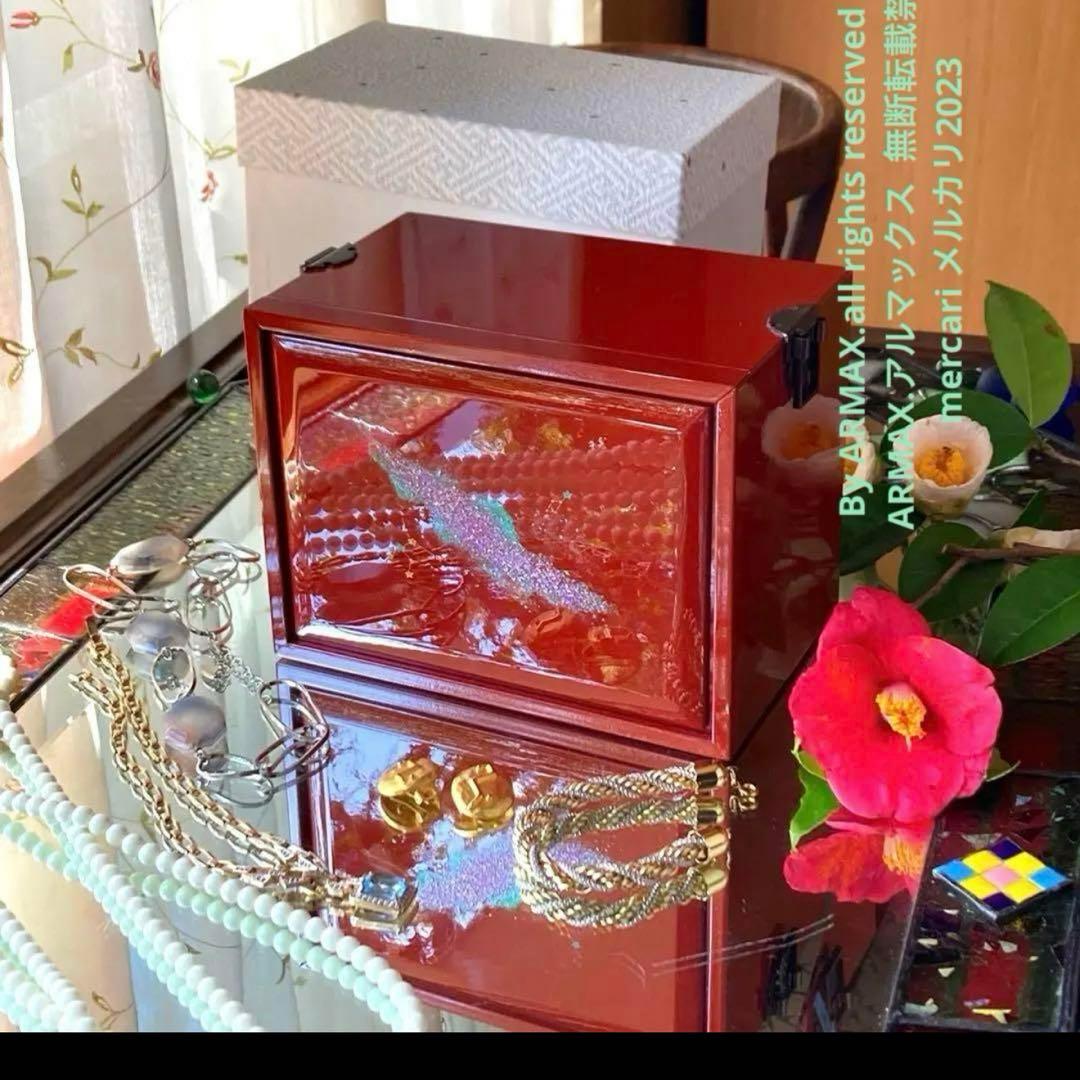 2172様感謝‼️JAPAN輪島螺鈿蒔絵「銀河-翠と紅」器局形宝石箱2点箱入