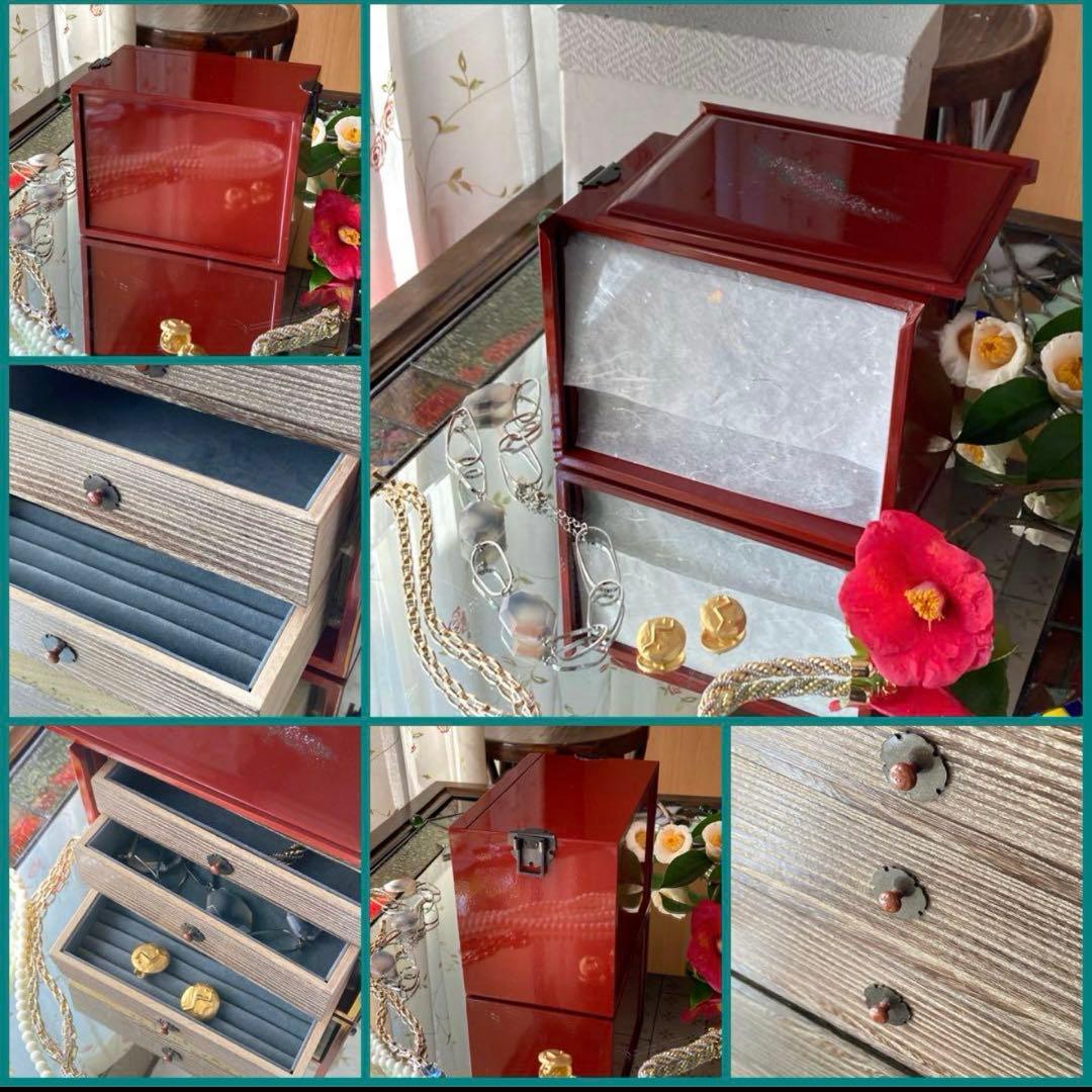 2172様感謝‼️JAPAN輪島螺鈿蒔絵「銀河-翠と紅」器局形宝石箱2点箱入