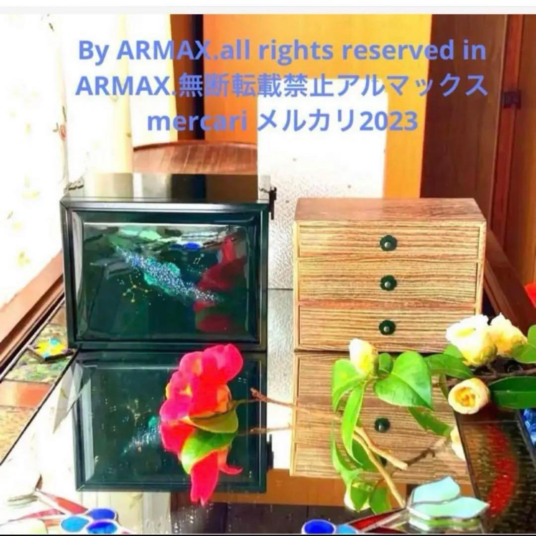 2172様感謝‼️JAPAN輪島螺鈿蒔絵「銀河-翠と紅」器局形宝石箱2点箱入