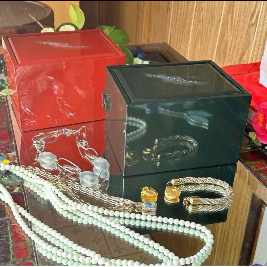 2172様感謝‼️JAPAN輪島螺鈿蒔絵「銀河-翠と紅」器局形宝石箱2点箱入