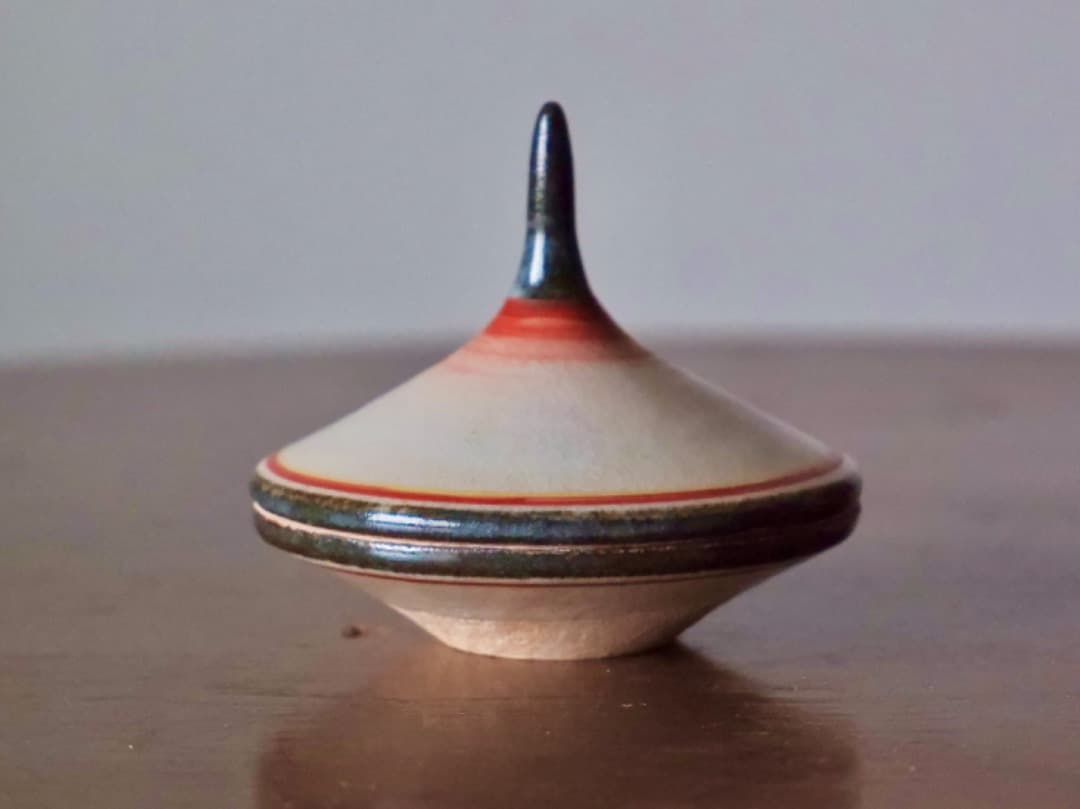 瑞豊窯　独楽　香合　蓋物　茶道具　箱付　古道具　時代物　美術品Q2251