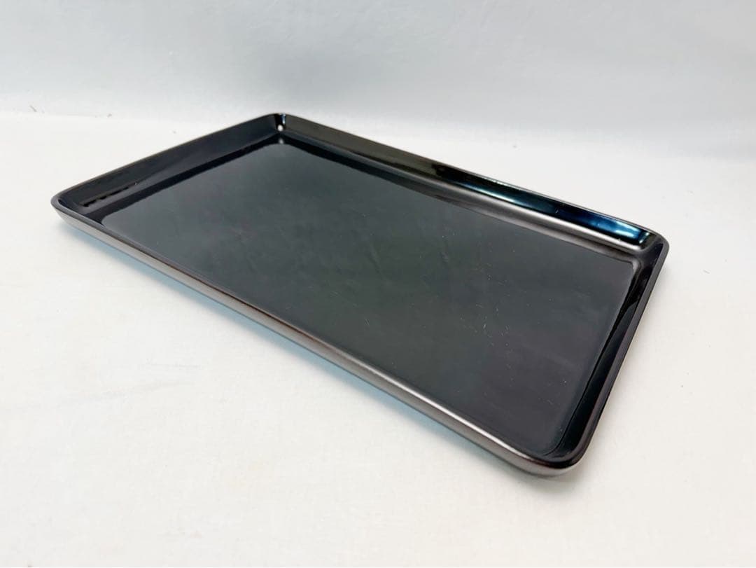 美品 懐石道具 木製黒真塗 長方膳 会席膳 十五客揃 布着本堅地 宴会盆木箱