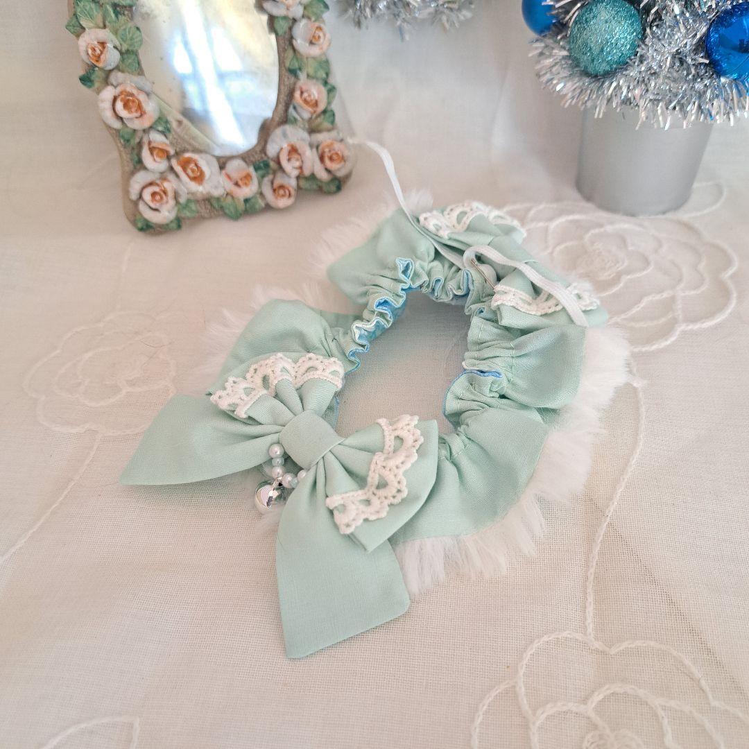 短毛シュシュ、スノーフレーク(淡ブルー)わんちゃん猫ちゃん用