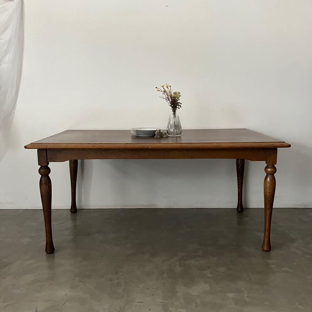 レトロ　アンティーク　古家具　キツツキ　カリモク　太平　猫足　ろくろ脚　ろくろ足