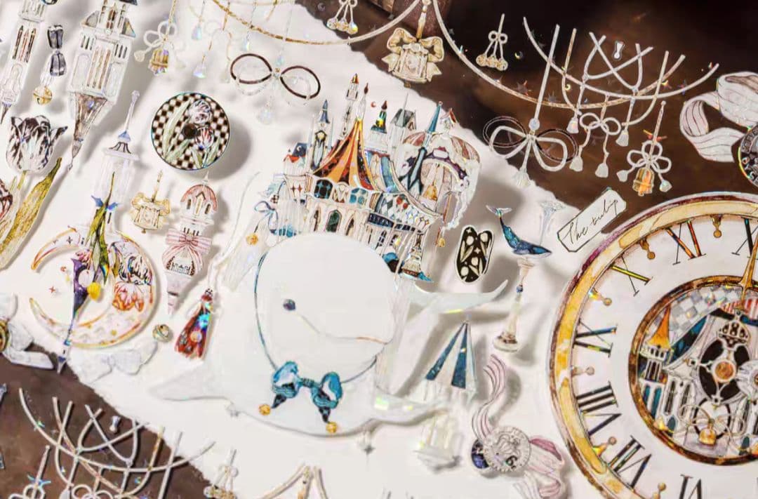 巻売 582★ 海外 マスキングテープ マステ PET 装飾 人物 贝壳光