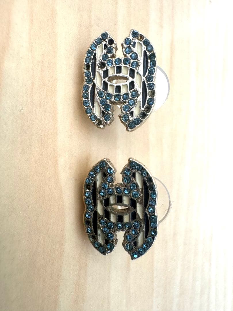 【正規品】お値下CHANEL シャネル ココマーク ピアス ホワイト×ブルー