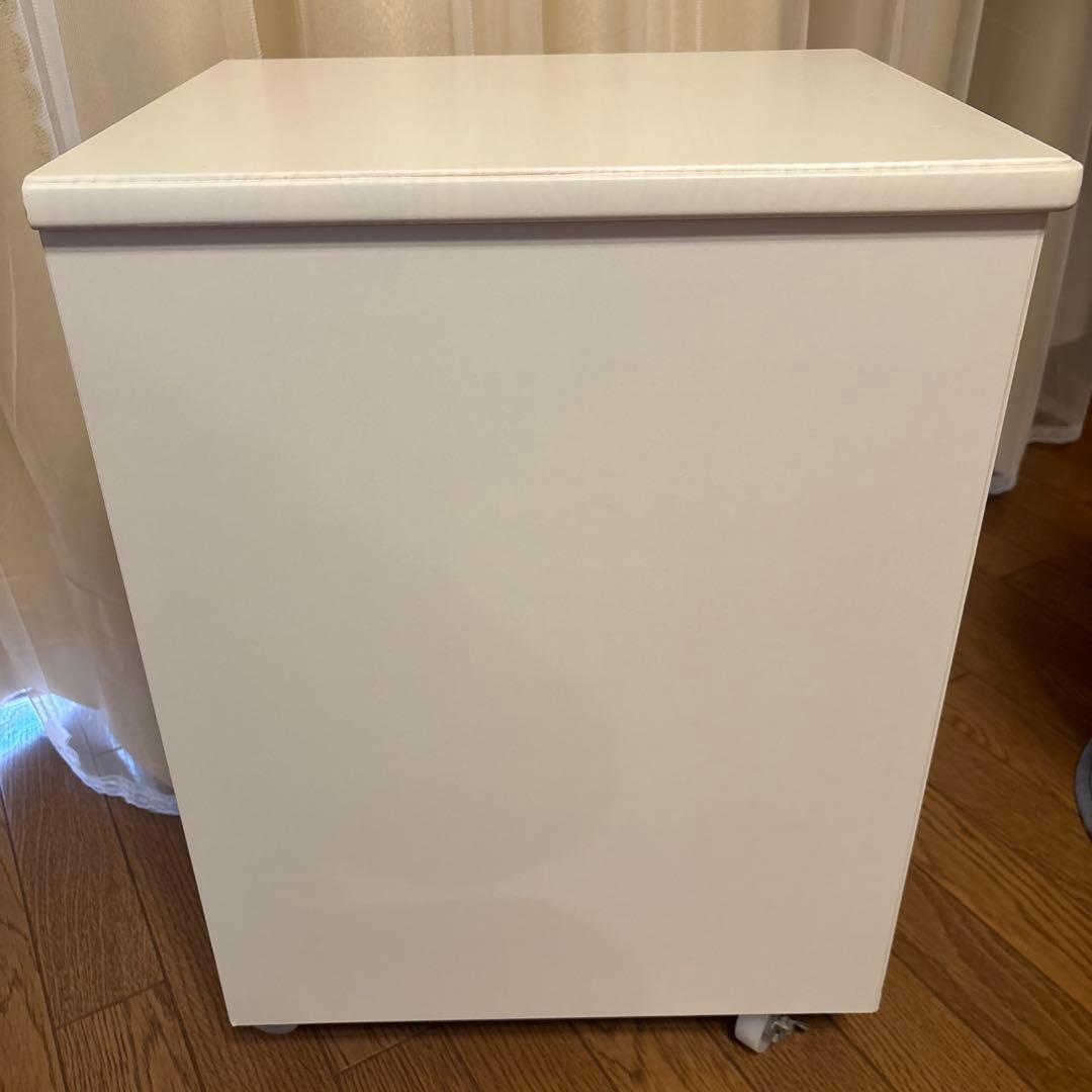 モモナチュラル　デスクワゴン　キャスター付き　ホワイト