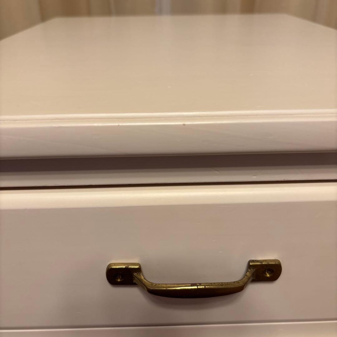 モモナチュラル　デスクワゴン　キャスター付き　ホワイト