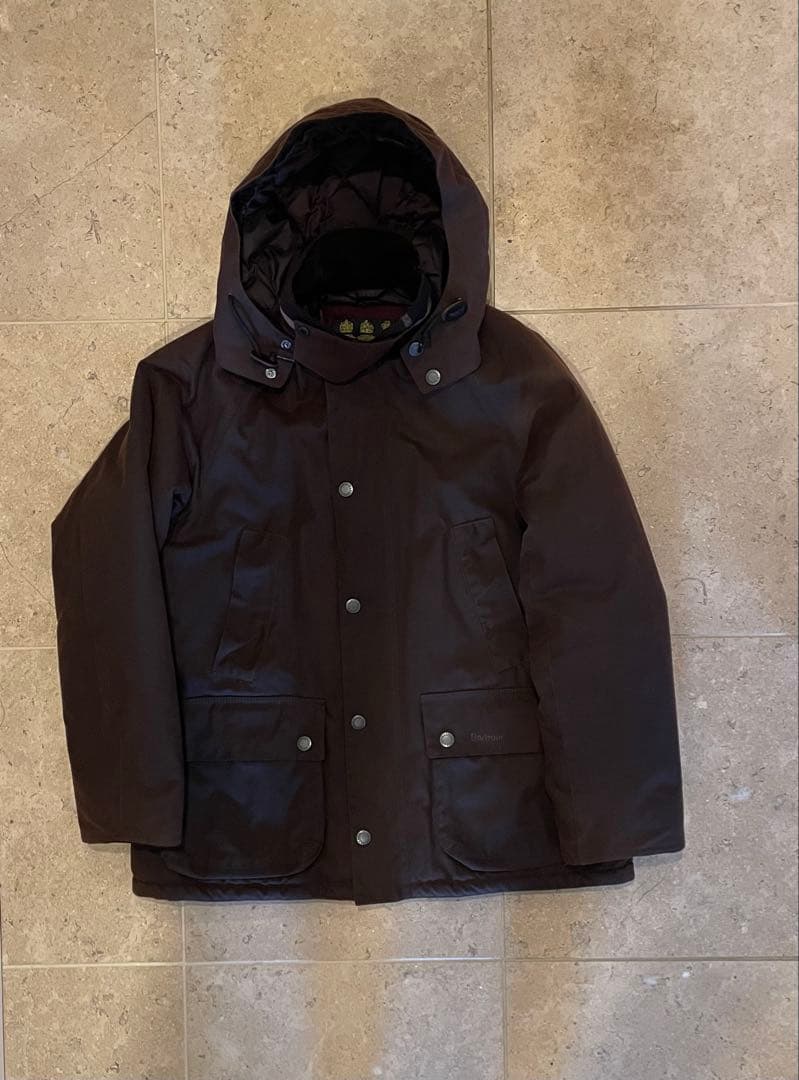Barbour フード付きブラウンジャケット S