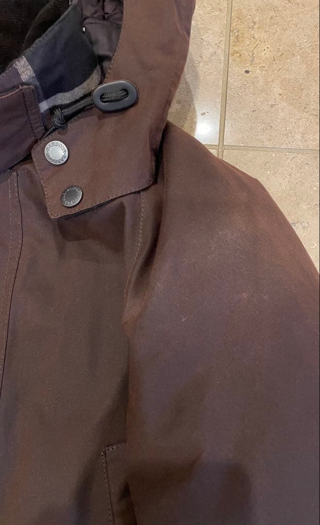 Barbour フード付きブラウンジャケット S