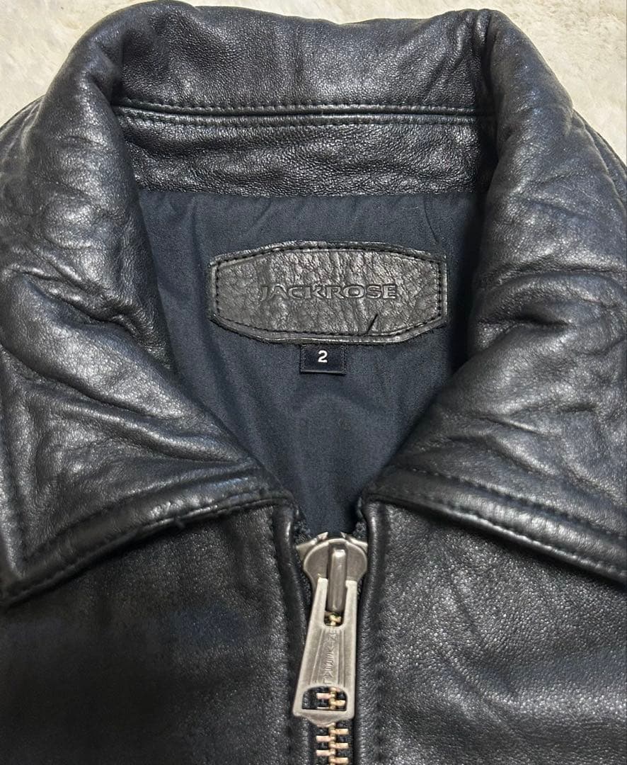 JACK ROSE/ジャックローズ/シングルライダースジャケット/size2/黒