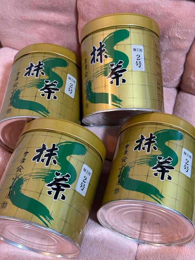 山政小山園 抹茶パウダー 緑茶 300g 加工用２号　4缶セット