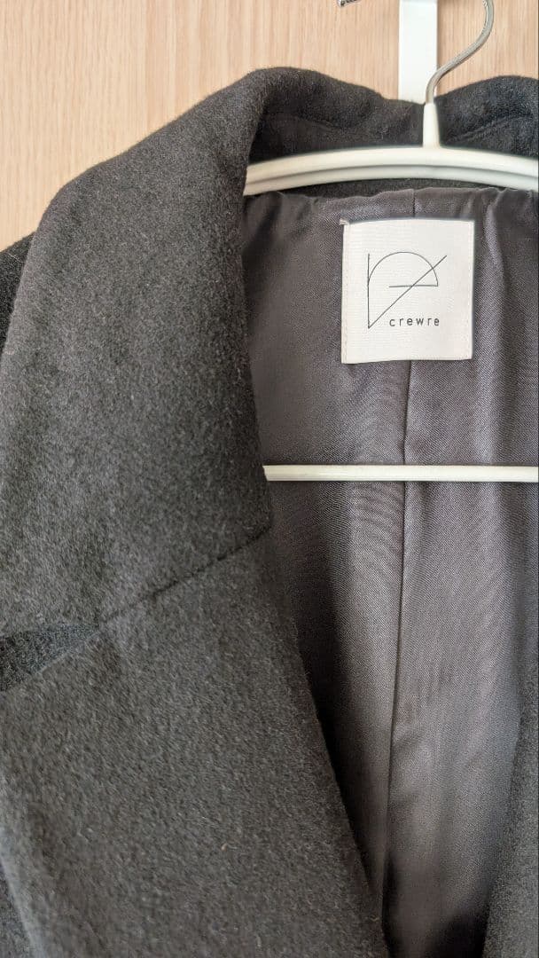 crewre アジャスタブルウールロングコート ink black サイズ3