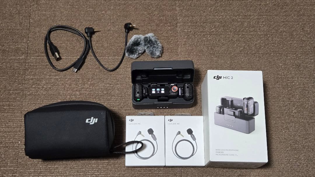 【純正マイク付】DJIMIC 2 ワイヤレスマイク+DJI純正ラベリアマイク×2