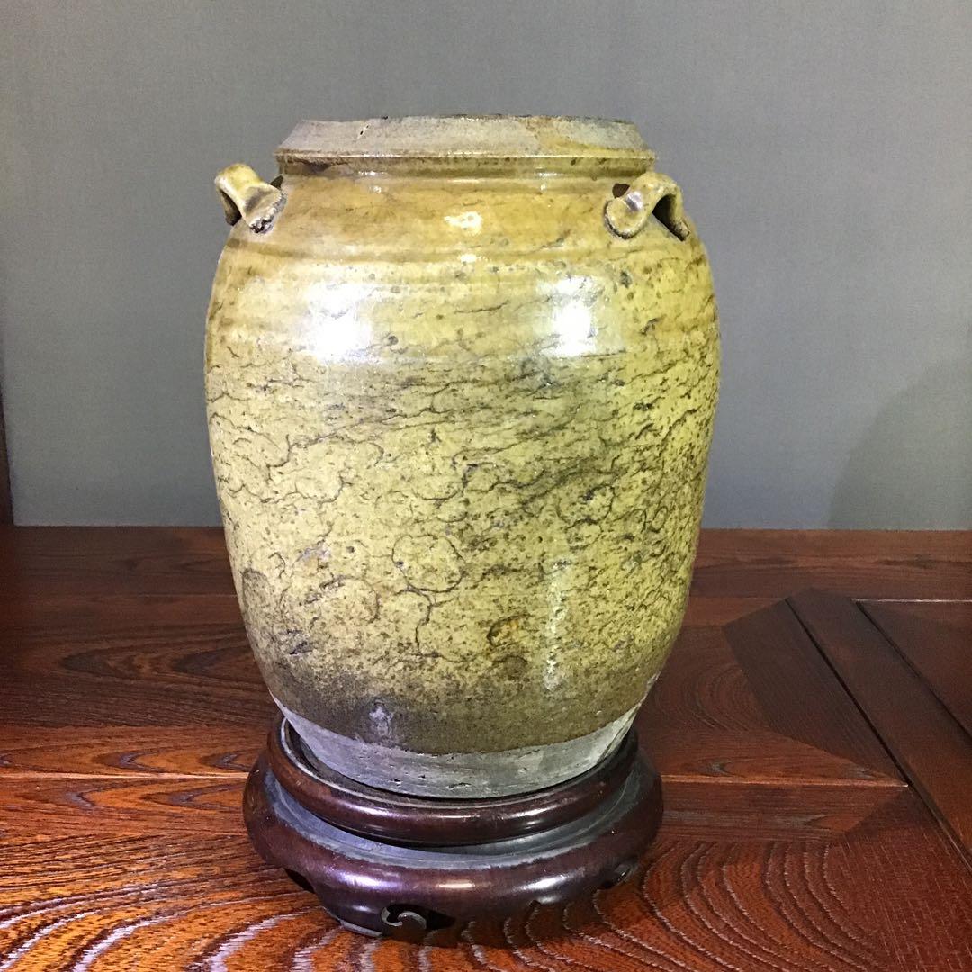 古瀬戸　三耳壷　　　　江戸期