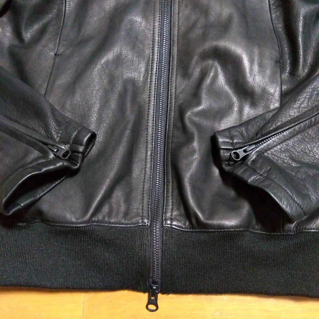 【極美品‼️】ブラックレザーシングルライダースジャケット