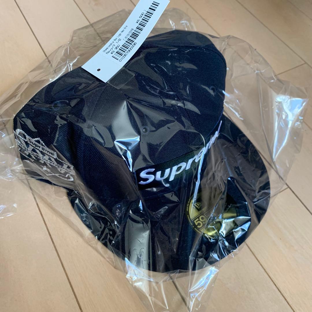 新品 Supreme Box Logo New Era ネイビー ボックスロゴ