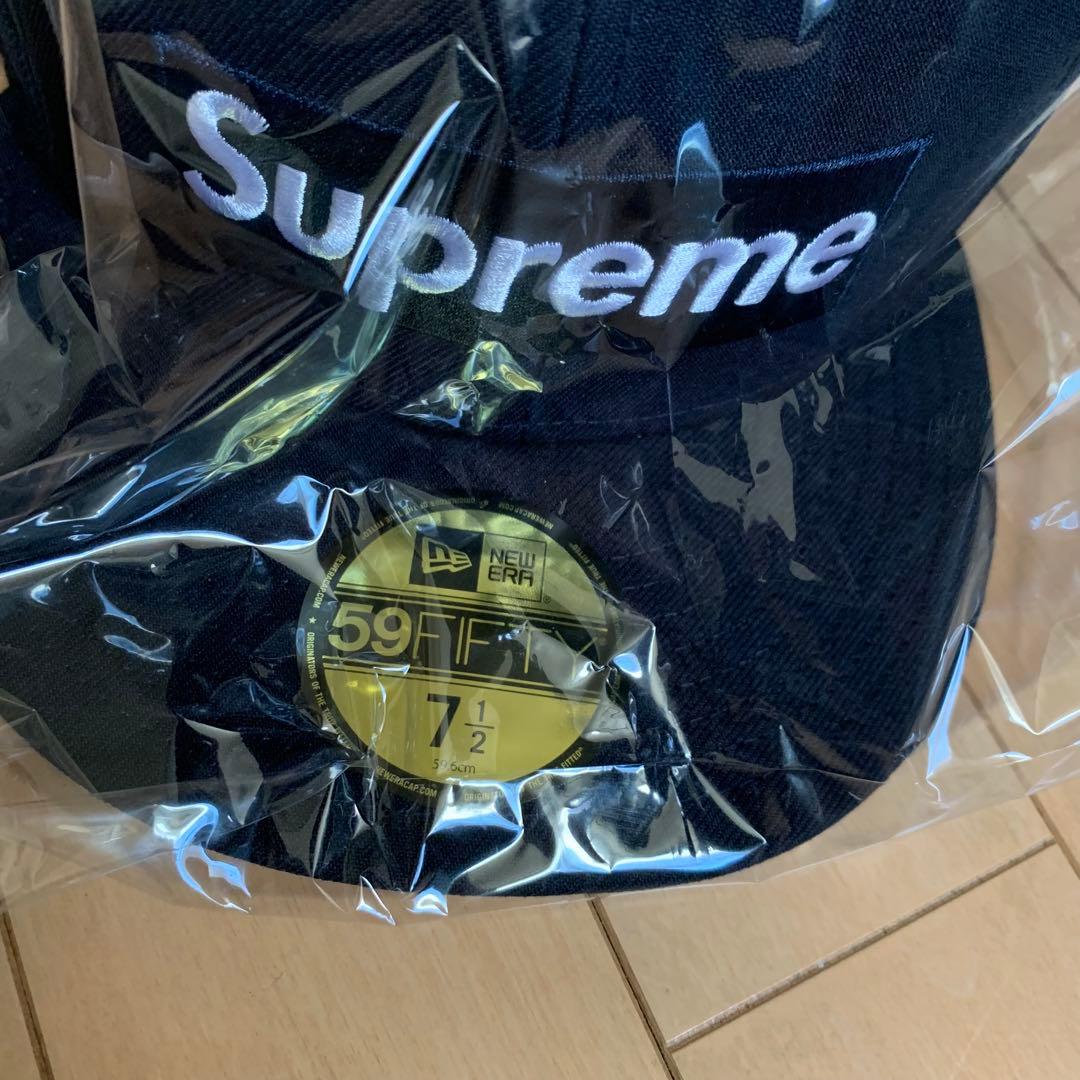 新品 Supreme Box Logo New Era ネイビー ボックスロゴ