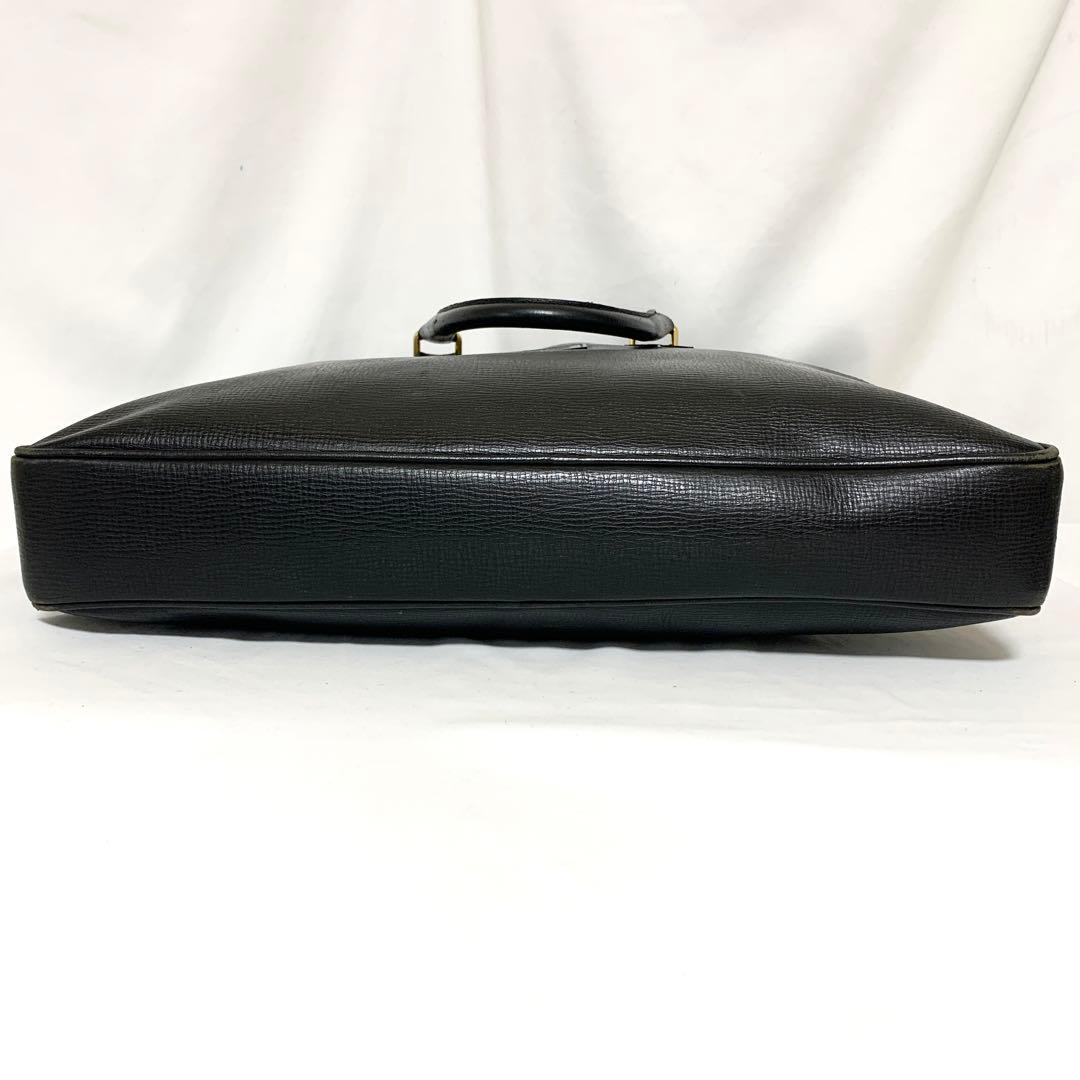 良品✨ バーバリー ヴィンテージチェック　ビジネスバッグ　シボ革　ブラック