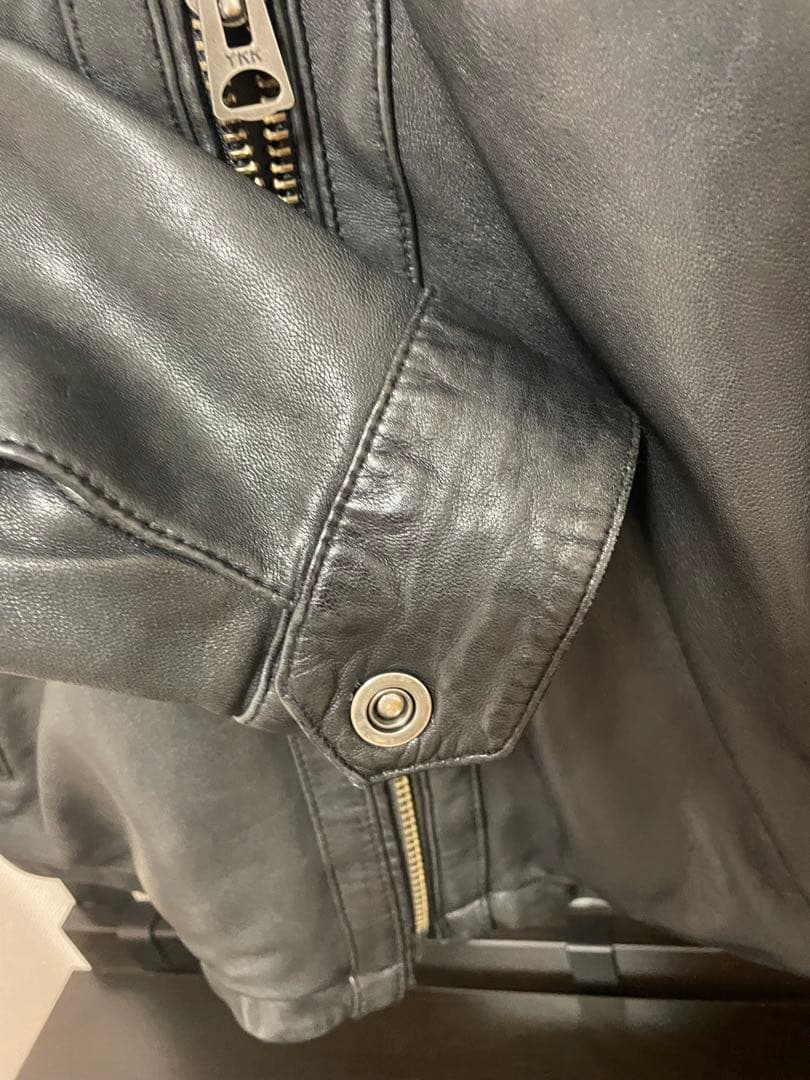 AVIREX ブラック シングルライダースジャケット L 6161063 羊革