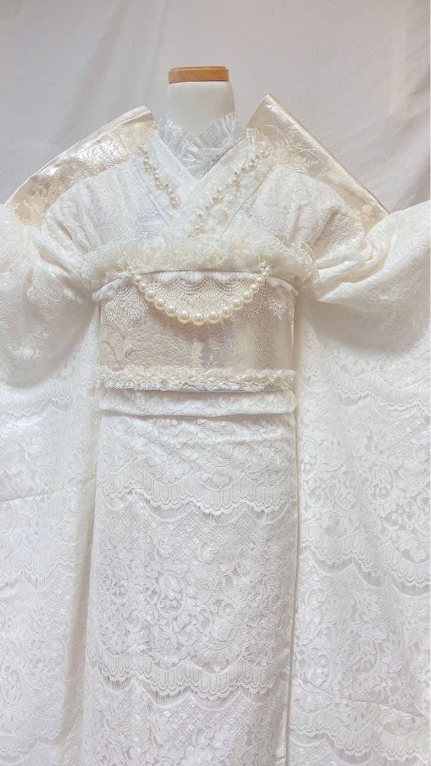 新品　振袖フルセット　振袖 成人式　ホワイト　振袖7点セット