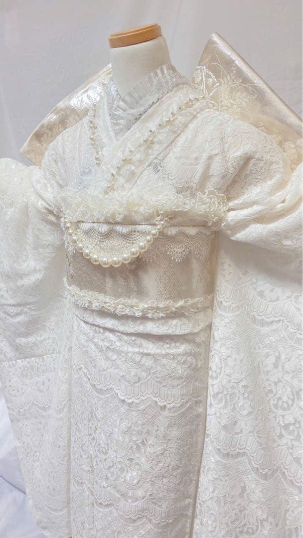 新品　振袖フルセット　振袖 成人式　ホワイト　振袖7点セット