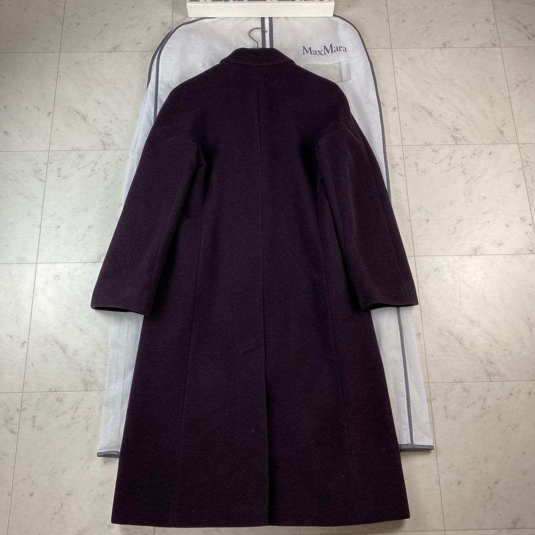 アンゴラ混◎マックスマーラ　白タグ　チェスターコート　マキシ丈　ロング