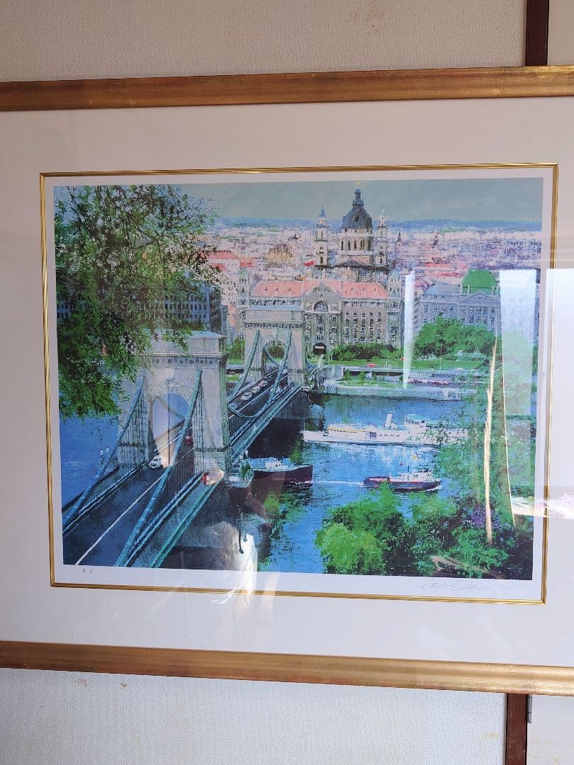 【特別価格、リトグラフ、真作】小田切訓『ドナウの橋』、サイン、エディション入り