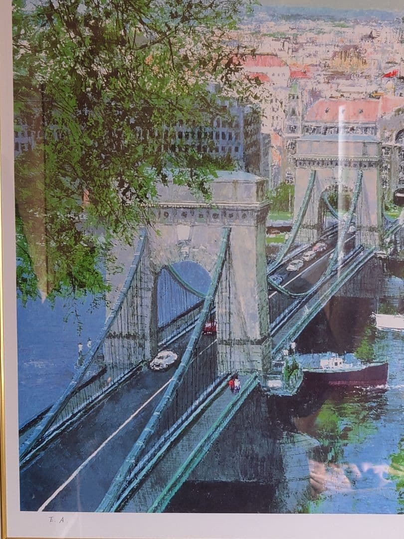 【特別価格、リトグラフ、真作】小田切訓『ドナウの橋』、サイン、エディション入り