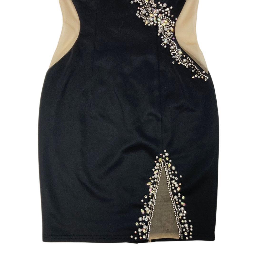 AngelR エンジェルアール バストラインビジューアシンメトリーミニドレス