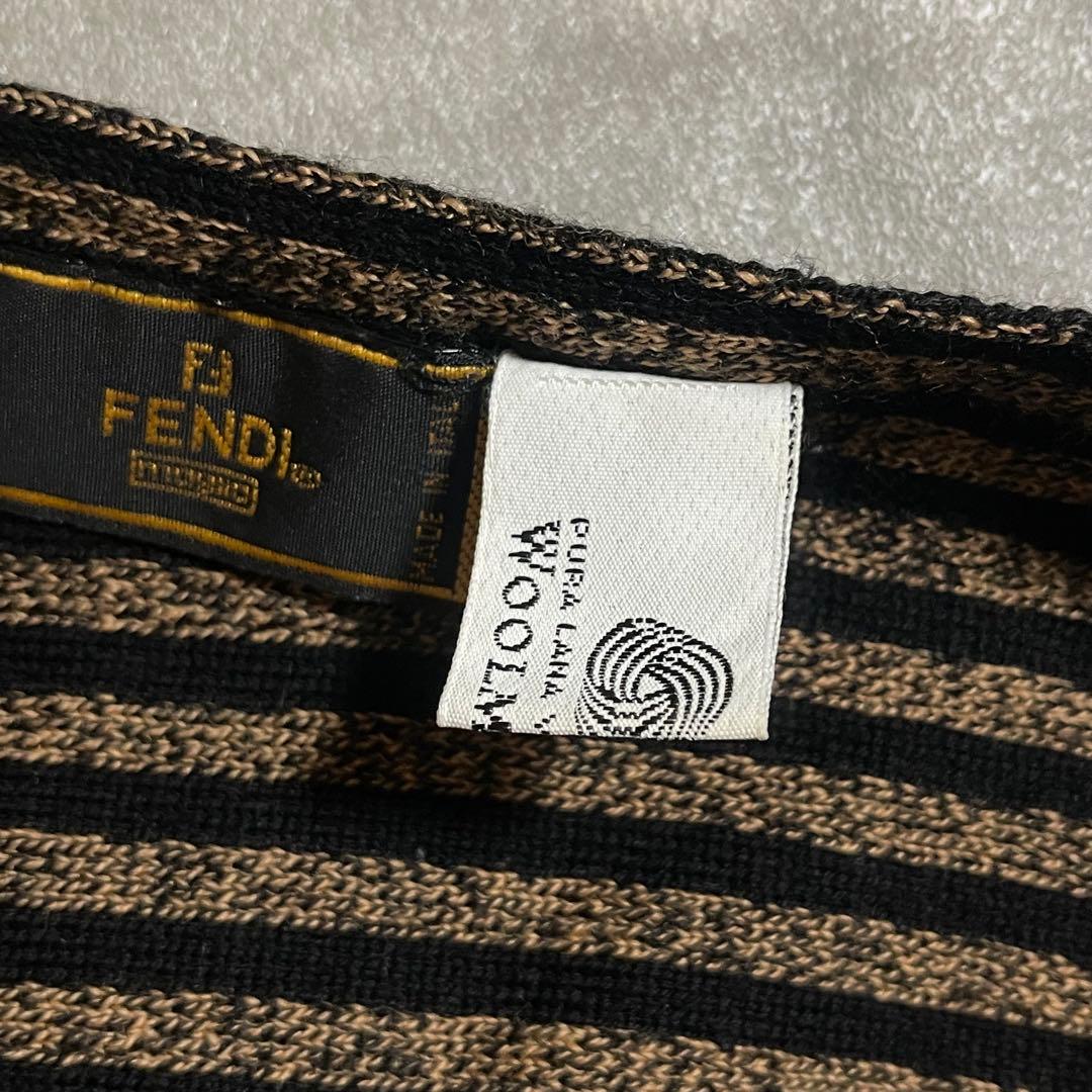 シボ FENDI フェンディ ズッカ柄 FF マフラー ウール イタリア