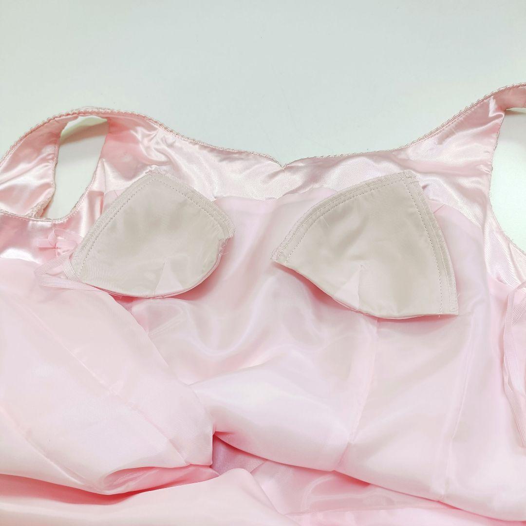 【美品】ジュネビビアン 総レース刺繍 ロングドレス イブニングドレス ピンク M