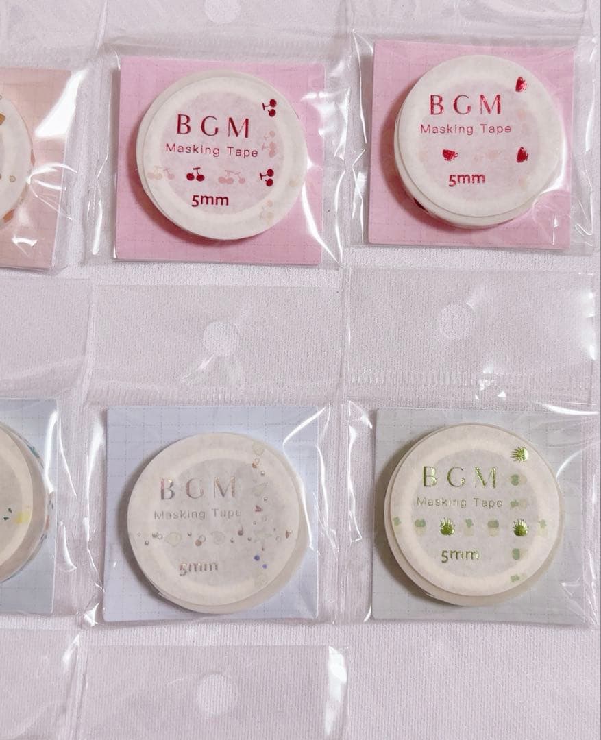 BGM ビージーエム　マスキングテープ　箔押し、ぴ金箔等　５ミリ幅　まとめ売り①