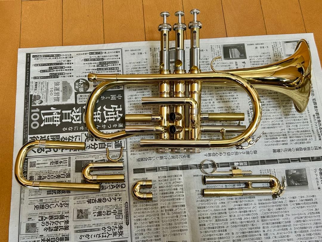 美品　コルネット　セミハードケース　マウスピース　トランペットの小型