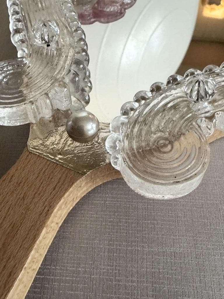 ムラーノガラス　＜Ｃ＞　パール　手鏡　ハンドミラー　ベネチアンガラス　イタリア