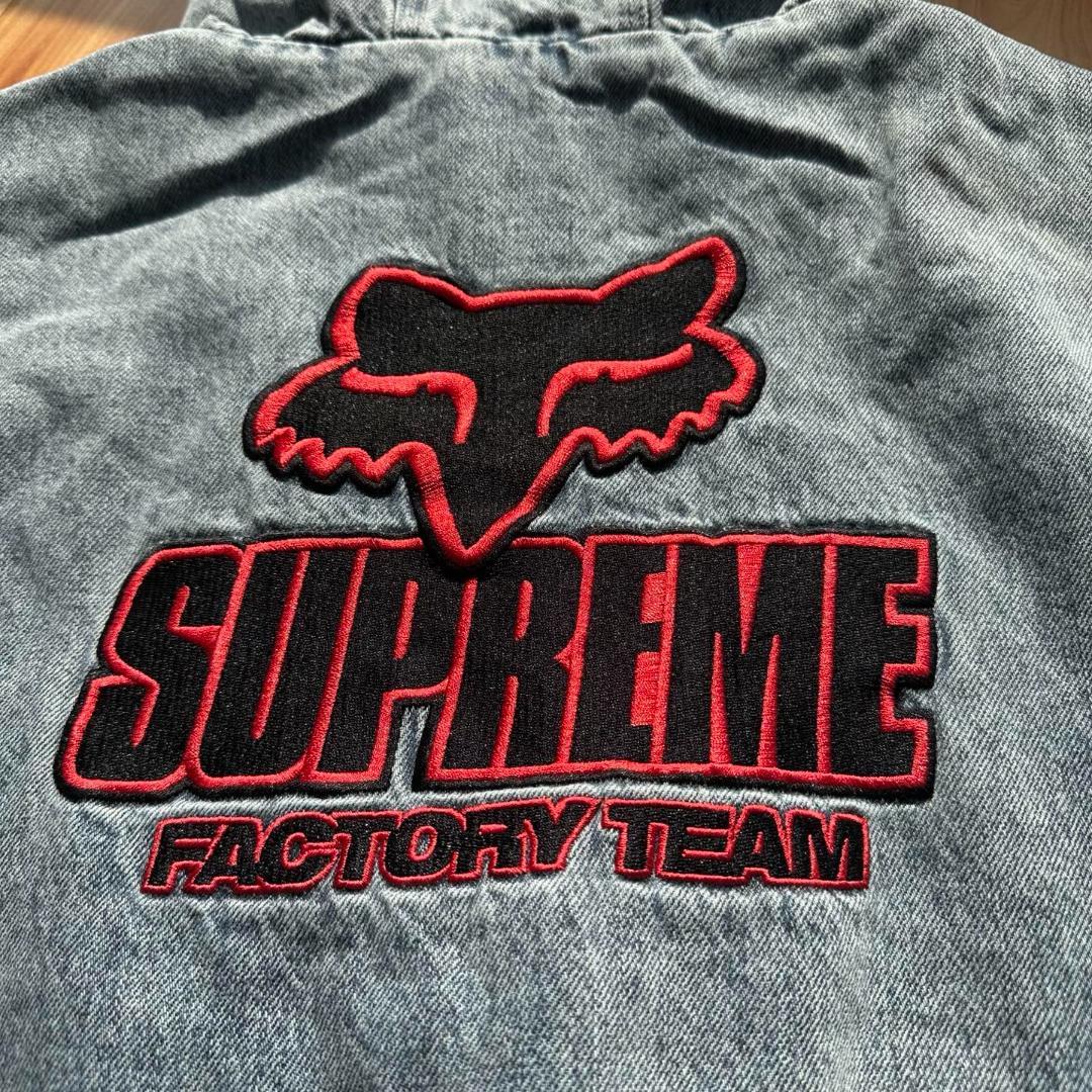 SUPREME デニムジャケット フード付き