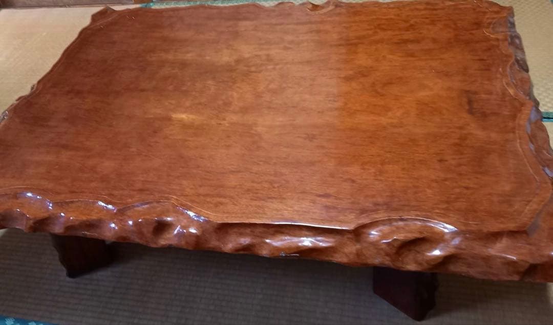 一枚板座卓　レトロ　昭和家具