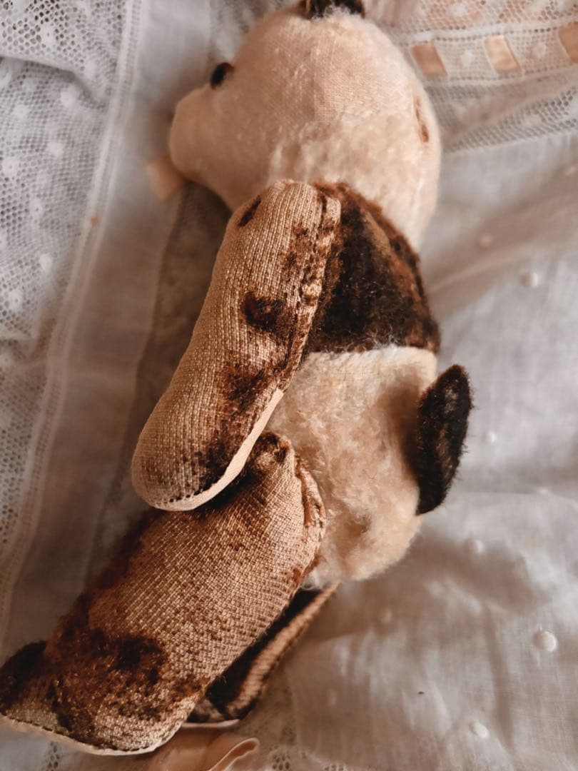 パンダベア　可愛いボロベアくん　ヘアロス　アンティークベア　ヴィンテージベア