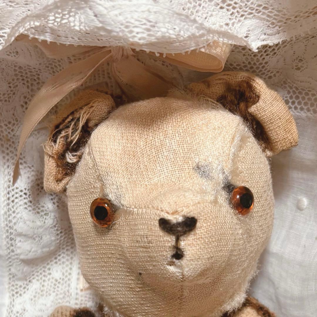 パンダベア　可愛いボロベアくん　ヘアロス　アンティークベア　ヴィンテージベア