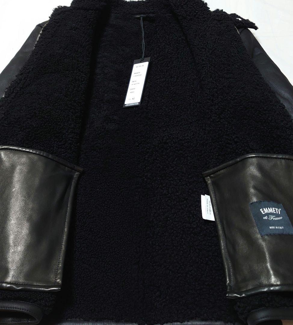 エンメティ アッカ H 黒 42 ムートン ジャケット 干場 EMMETI XS