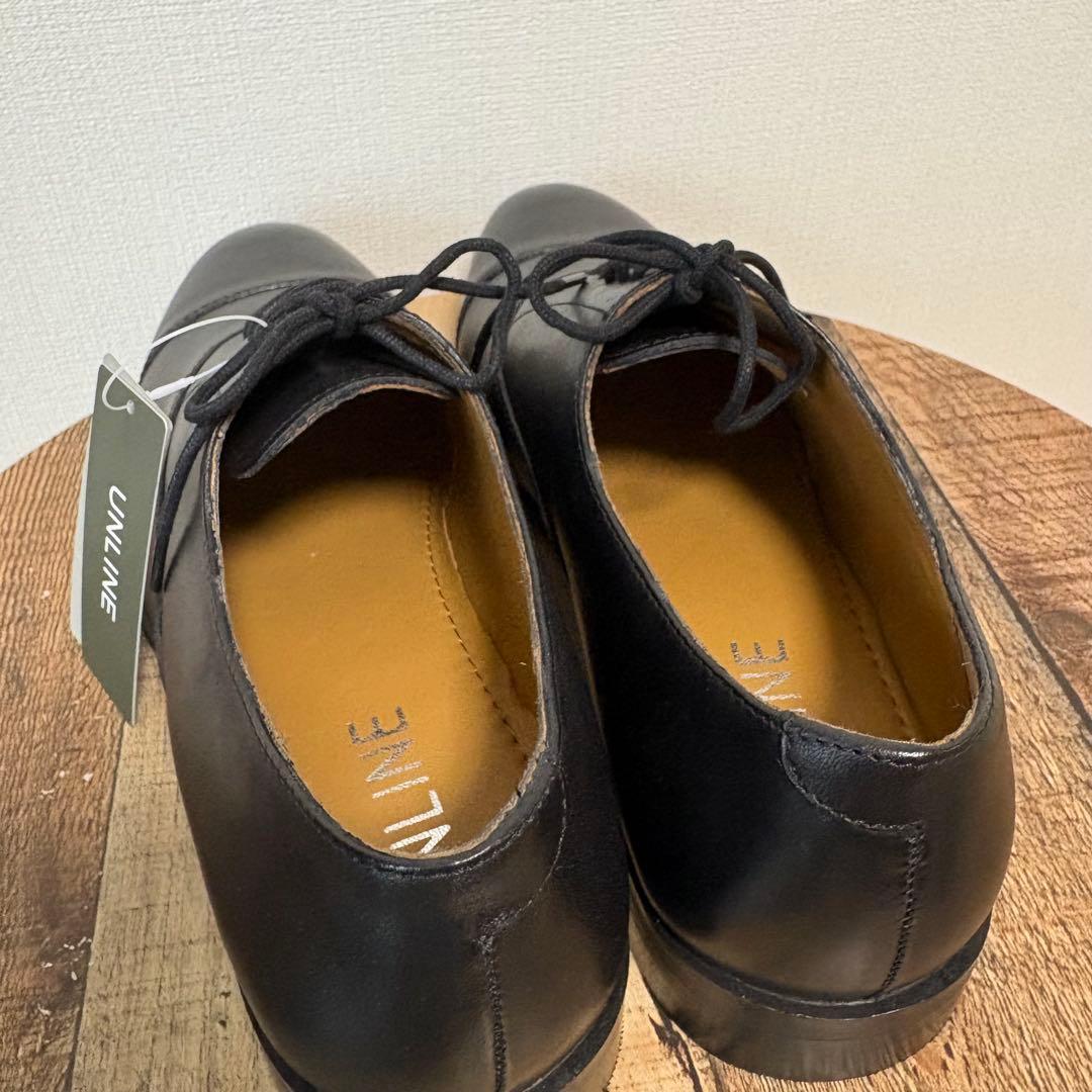 【新品未使用品】UNLINE 本革 ストレートチップ 41 ブラック