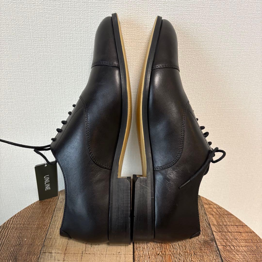 【新品未使用品】UNLINE 本革 ストレートチップ 41 ブラック