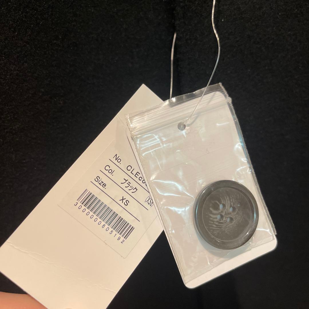 【完売品】CLEL ウールブレンドテックメルトンステンカラーコート XSブラック