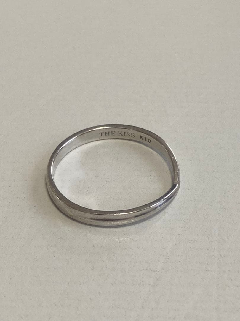 極美品 Disney The Kiss K10ホワイトゴールド リング 美女と野