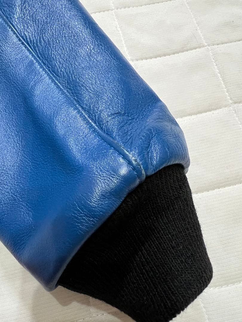 VANSON レザージャケット TJV バンソン青　黒 サイズ36 Sサイズ相当