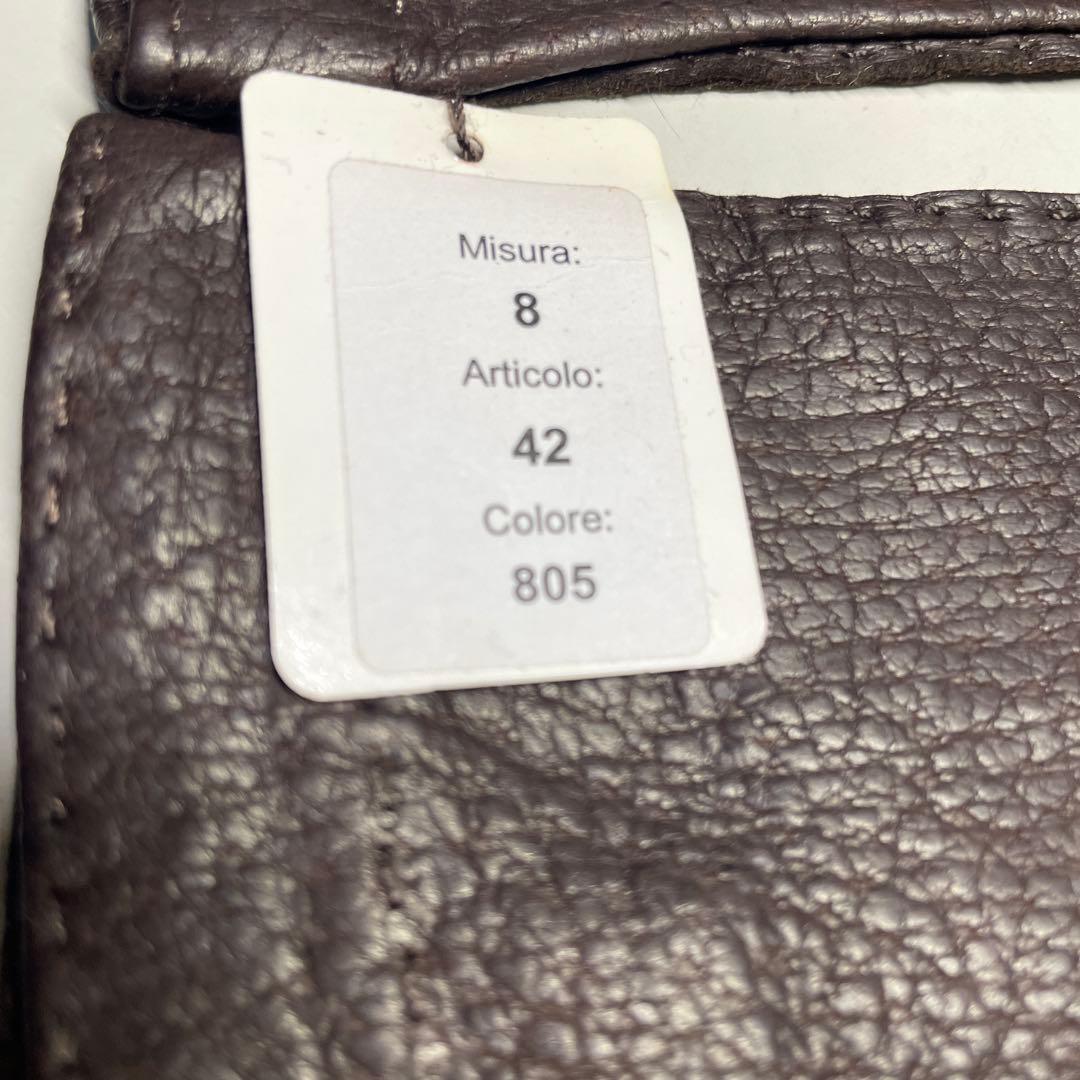 未使用 ペッカリー RESTELLI サイズ8 ダークブラウン色　ライニング無し