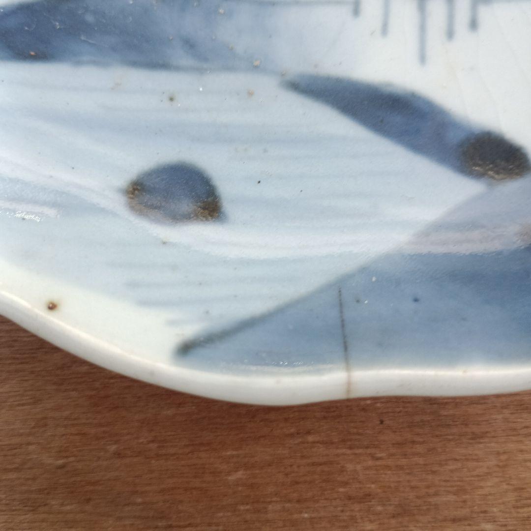 4076)古伊万里　染付皿　1枚　20cm