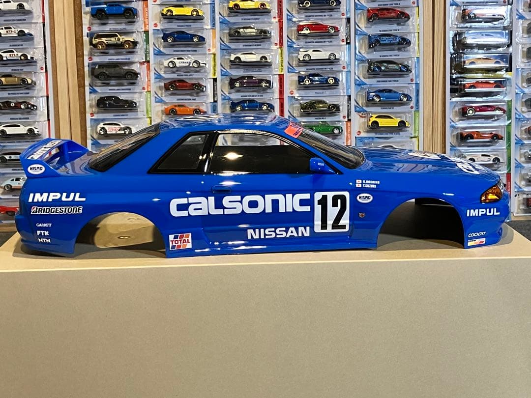 タミヤ ラジコン 日産スカイラインGT-R 塗装済 スペアボディ R32 ブルー