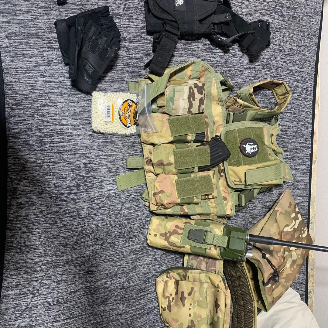 マルチカム タクティカルベスト セット マガジン 手袋 弾付き