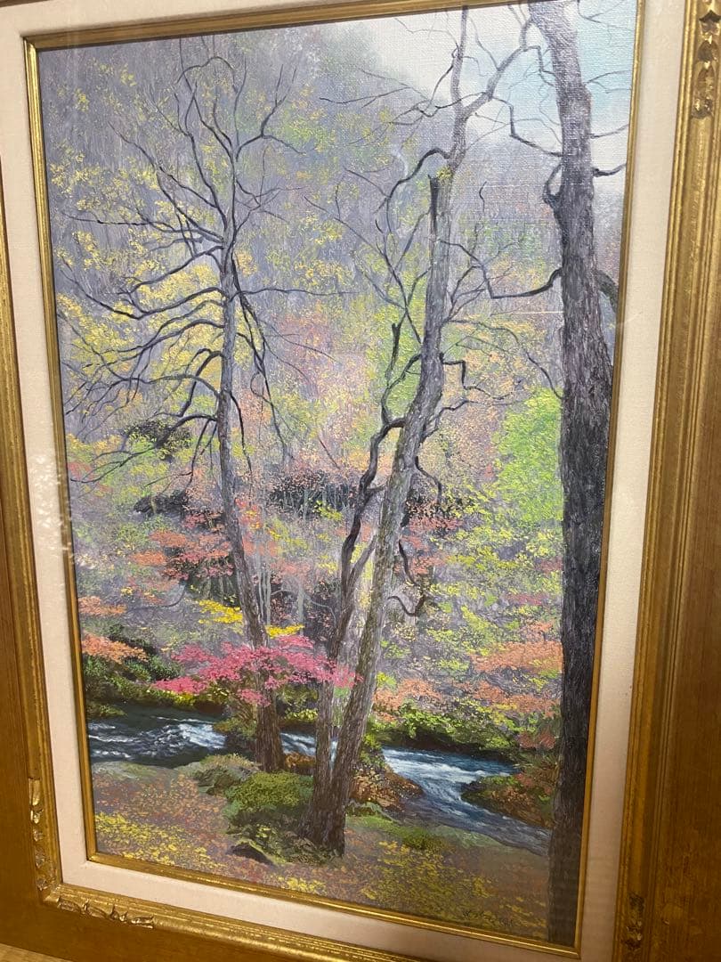 「奥入瀬紅葉」尤勁東 ヨウ・ジンドンの絵画、油絵